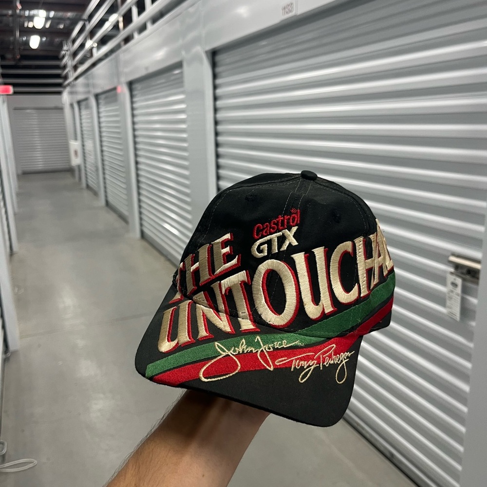 Vintage Y2K AOP John Force Castrol GTX The Untouchables Snapback Hat 1990s NHRA